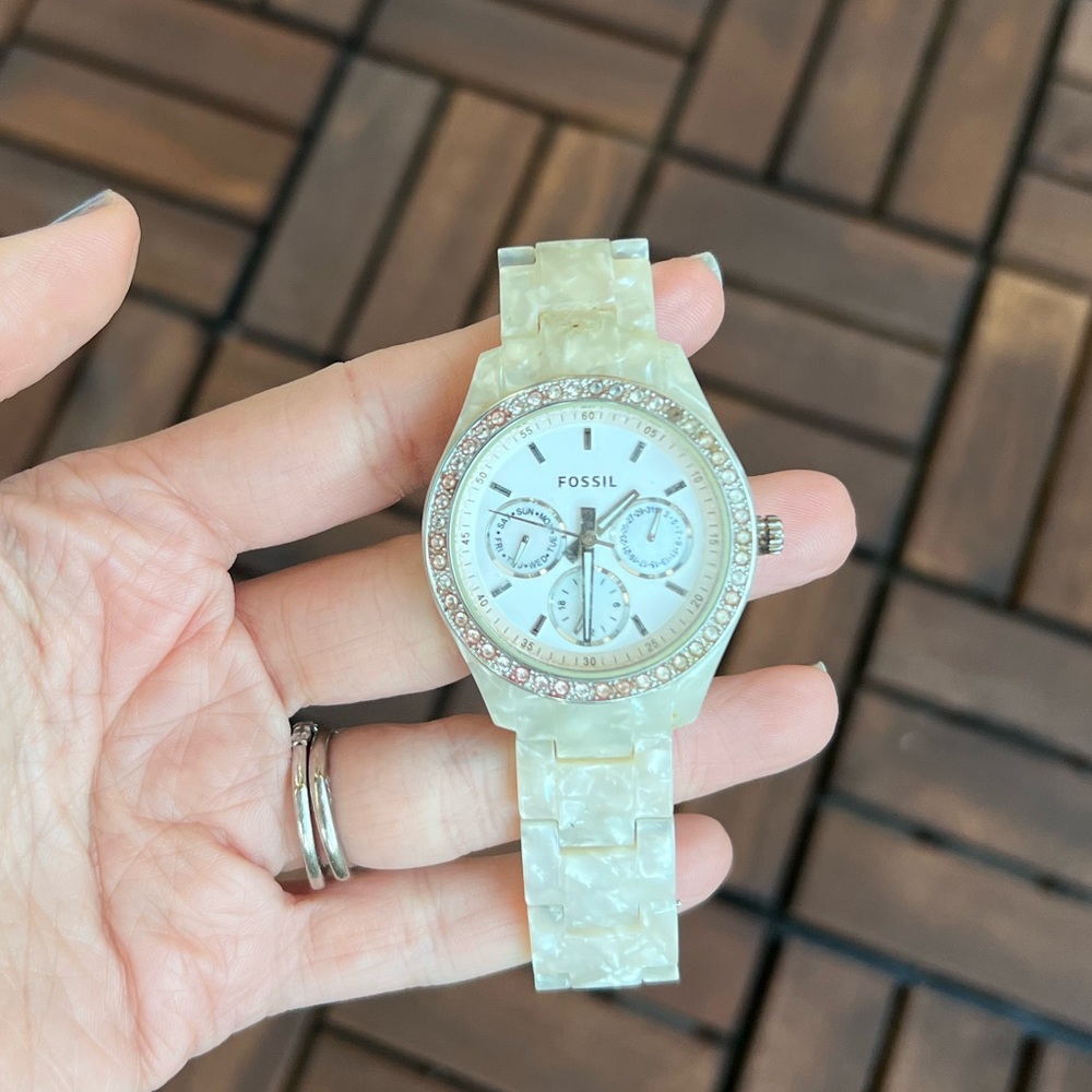 Pearl Stella Resin Fossil Watch